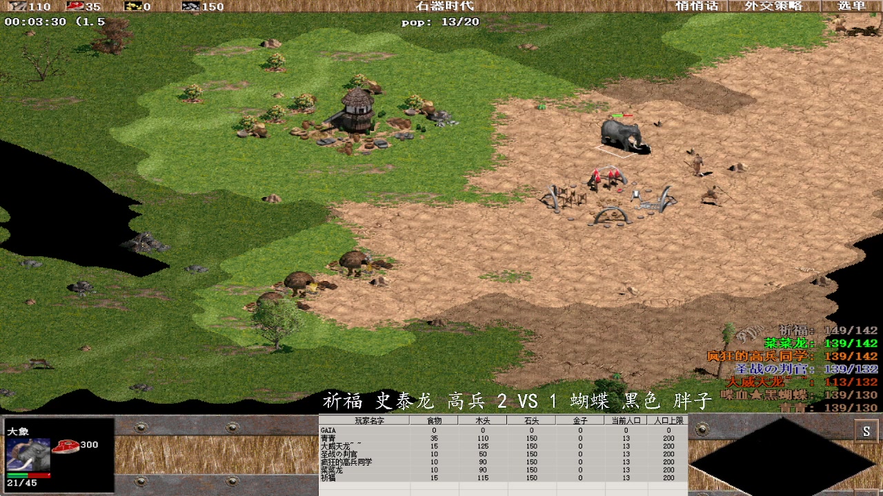 祈福 史泰龙 高兵 3 VS 2 蝴蝶 黑色 胖子