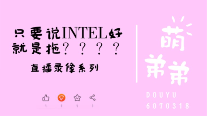 只要说INTEL好就是拖？？？