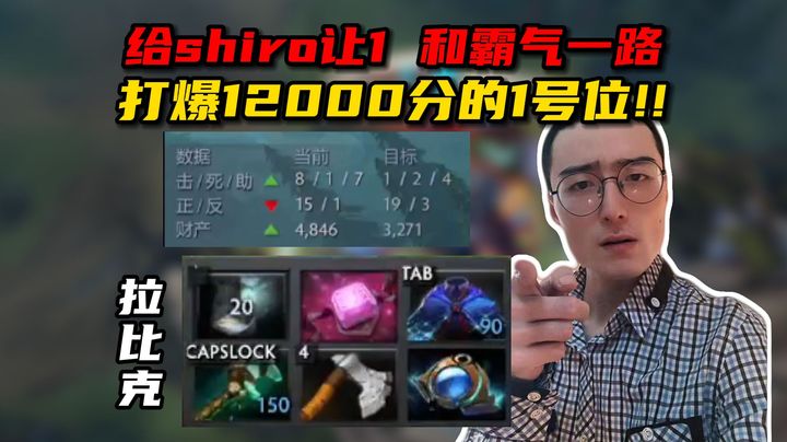 给shiro让1，盯防小何哥哥，ok林仔20分钟10杀拉比克！和霸气一起打爆12000分的一号位！林老师认真起来的辅助真的有东西！