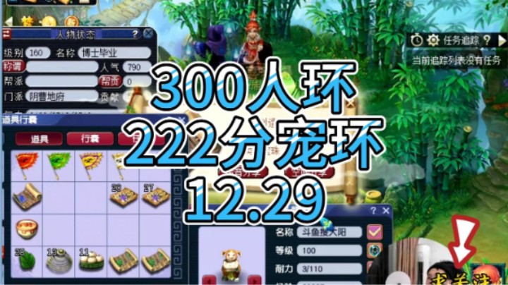 梦幻西游：300人环，222分宠环12.29