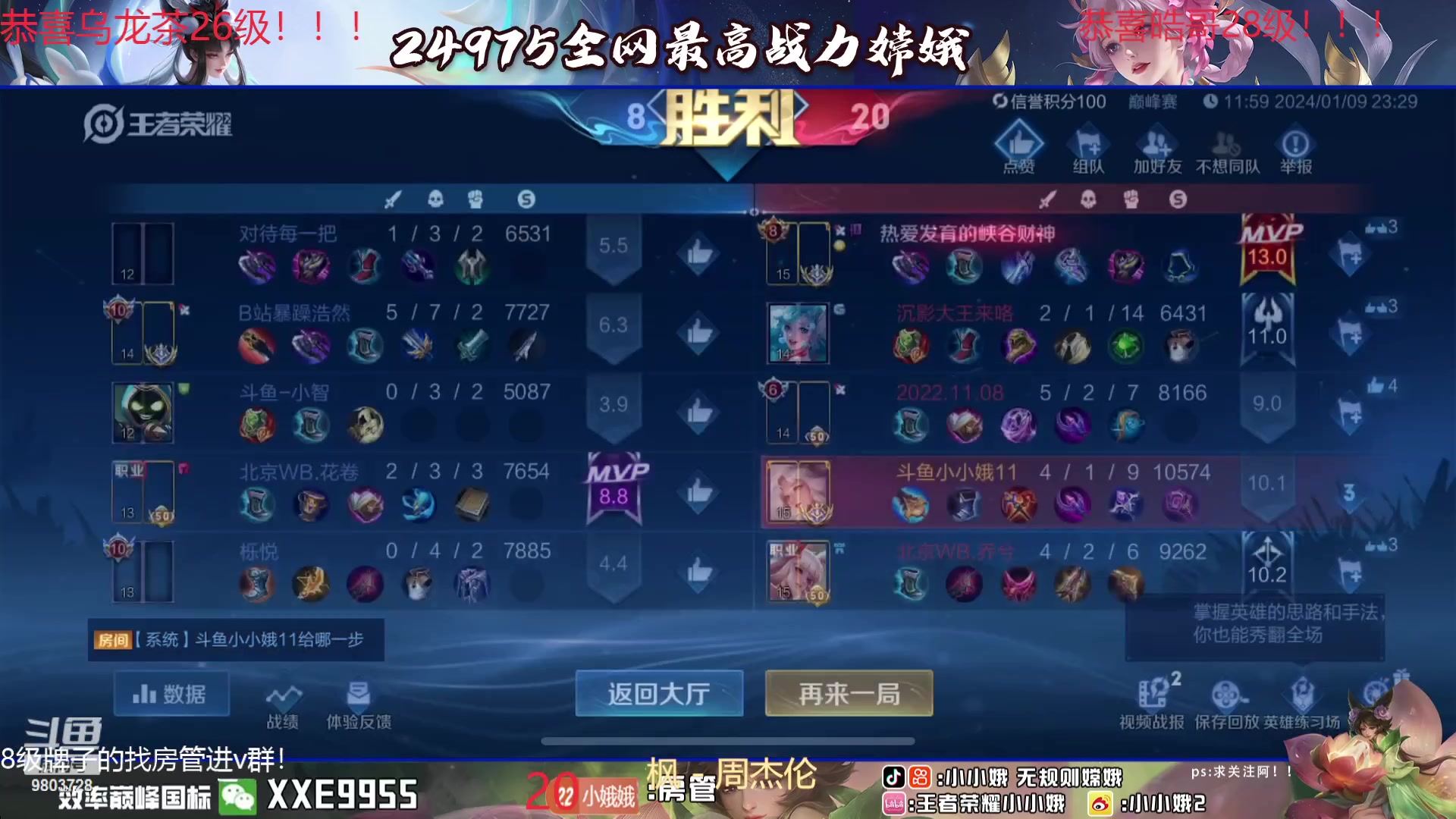 【2024-01-09 23点场】小小娥1：【黄金双倍】冲巅峰第一！