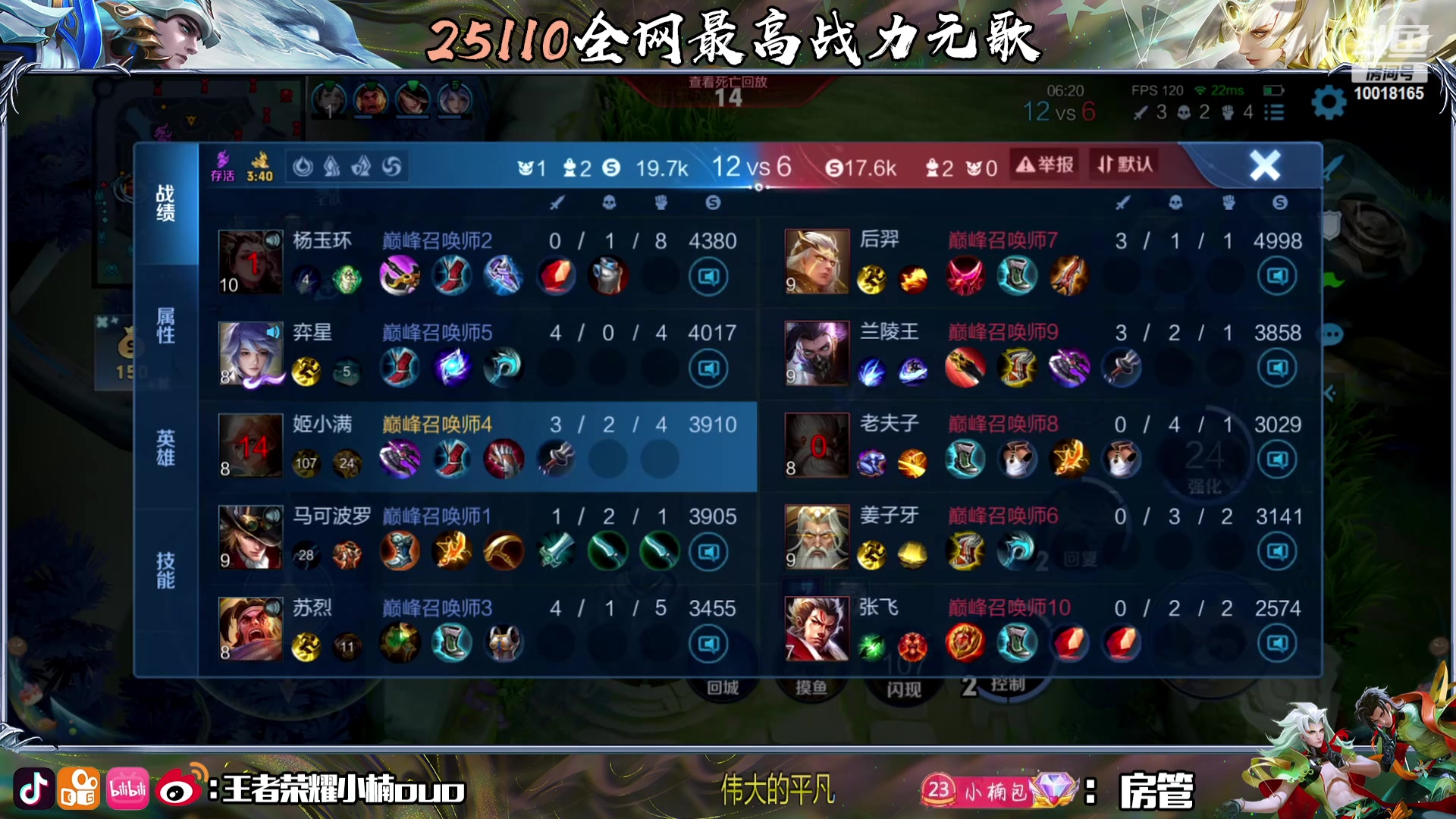 【2024-01-11 20点场】小楠ouo：新赛季冲刺巅峰第一