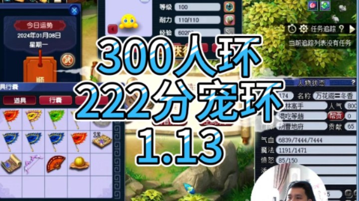 梦幻西游：300人环，222分宠环1.13