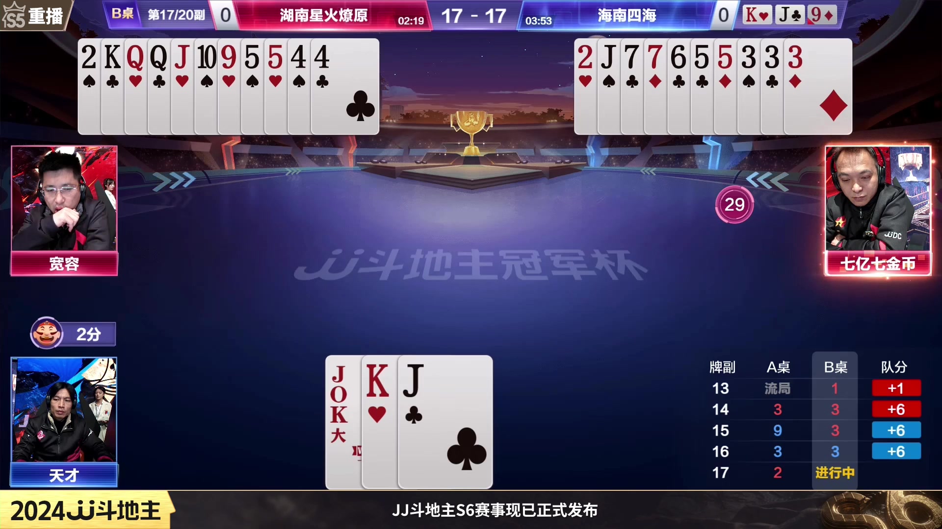 【2024-01-16 02点场】JJ斗地主官方：周二19点掘战云逍VS张浩孙少