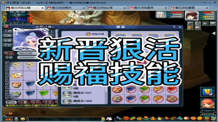 梦幻西游新晋狠活赐福技能