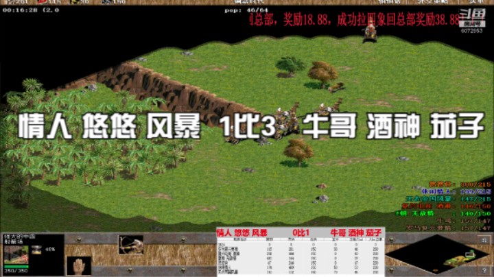 情人 悠悠 风暴  1比3   牛哥 酒神 茄子
