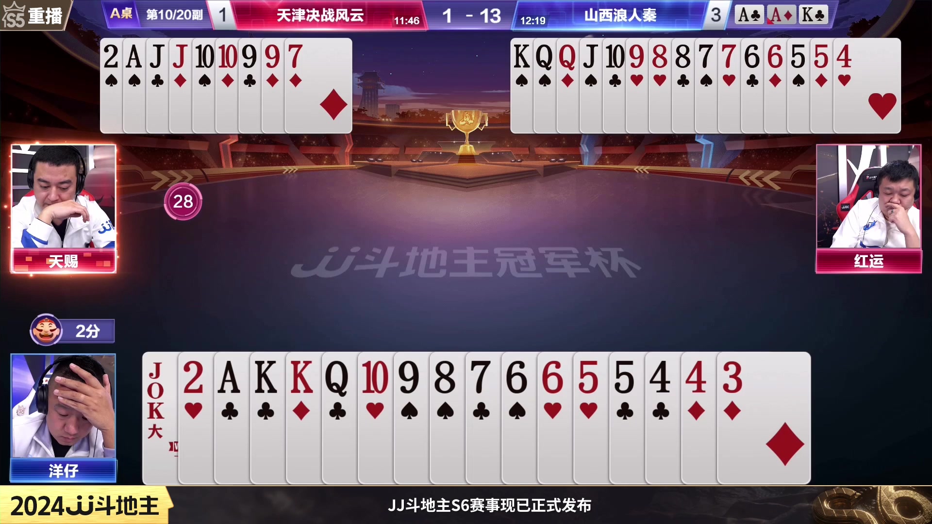 【2024-01-19 14点场】JJ斗地主官方：周五19点五湖四海VS高源厨子