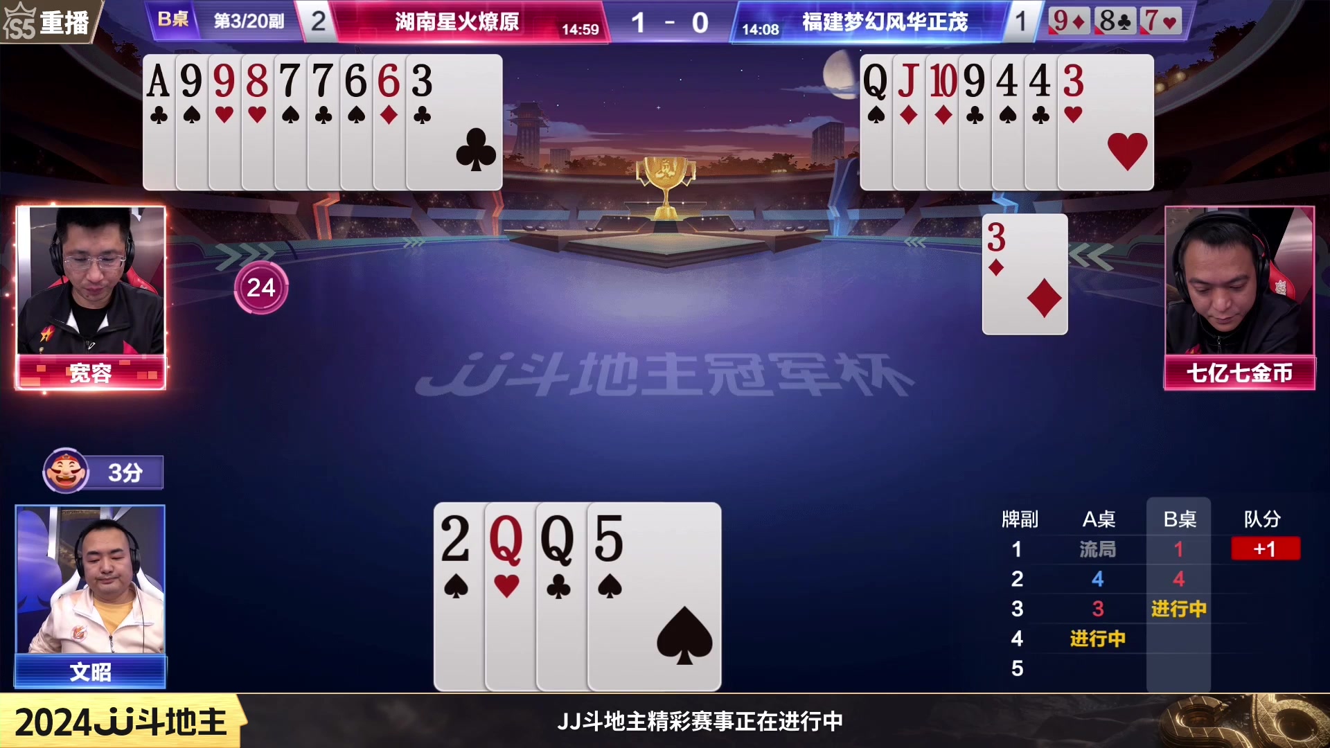 【2024-01-19 08点场】JJ斗地主官方：周五19点五湖四海VS高源厨子