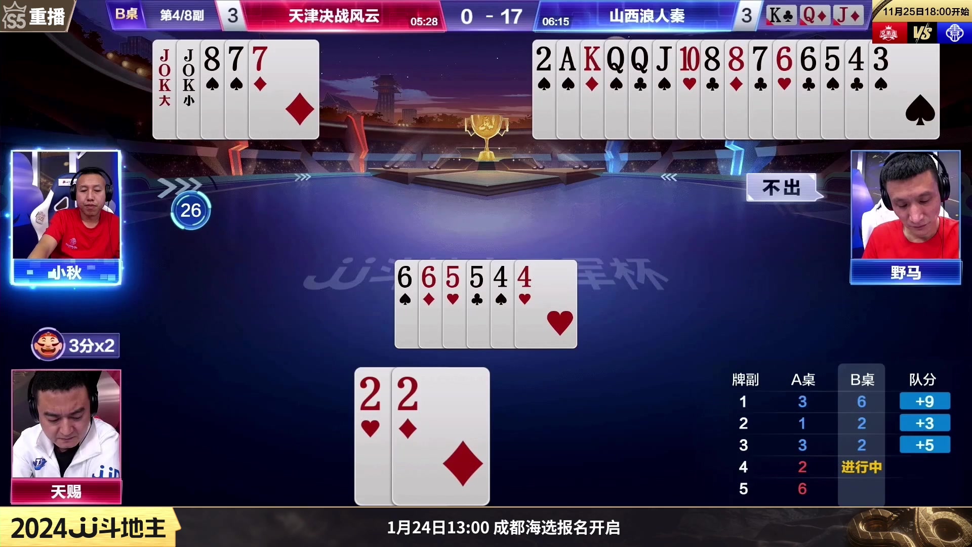 【2024-01-20 16点场】JJ斗地主官方：1月24日，擂王赛第三赛季开战