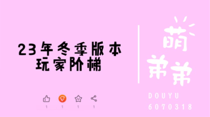 23年冬季版本玩家阶梯