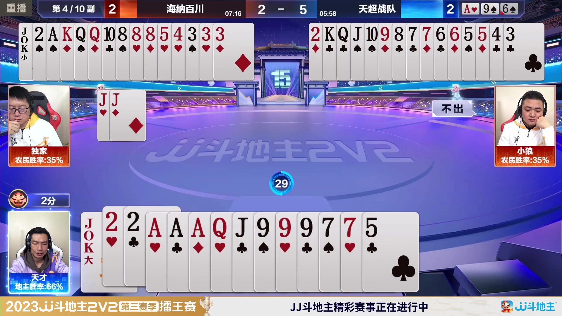 【2024-01-25 02点场】JJ斗地主官方：2V2擂王赛第三赛季