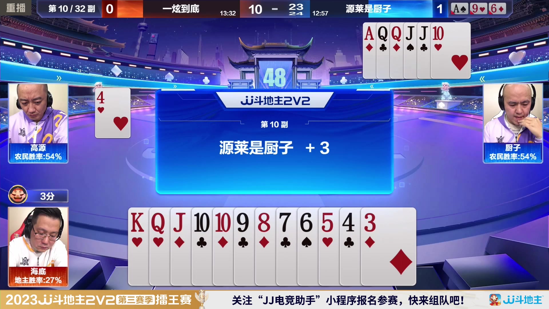 【2024-01-26 04点场】JJ斗地主官方：2V2擂王赛第三赛季