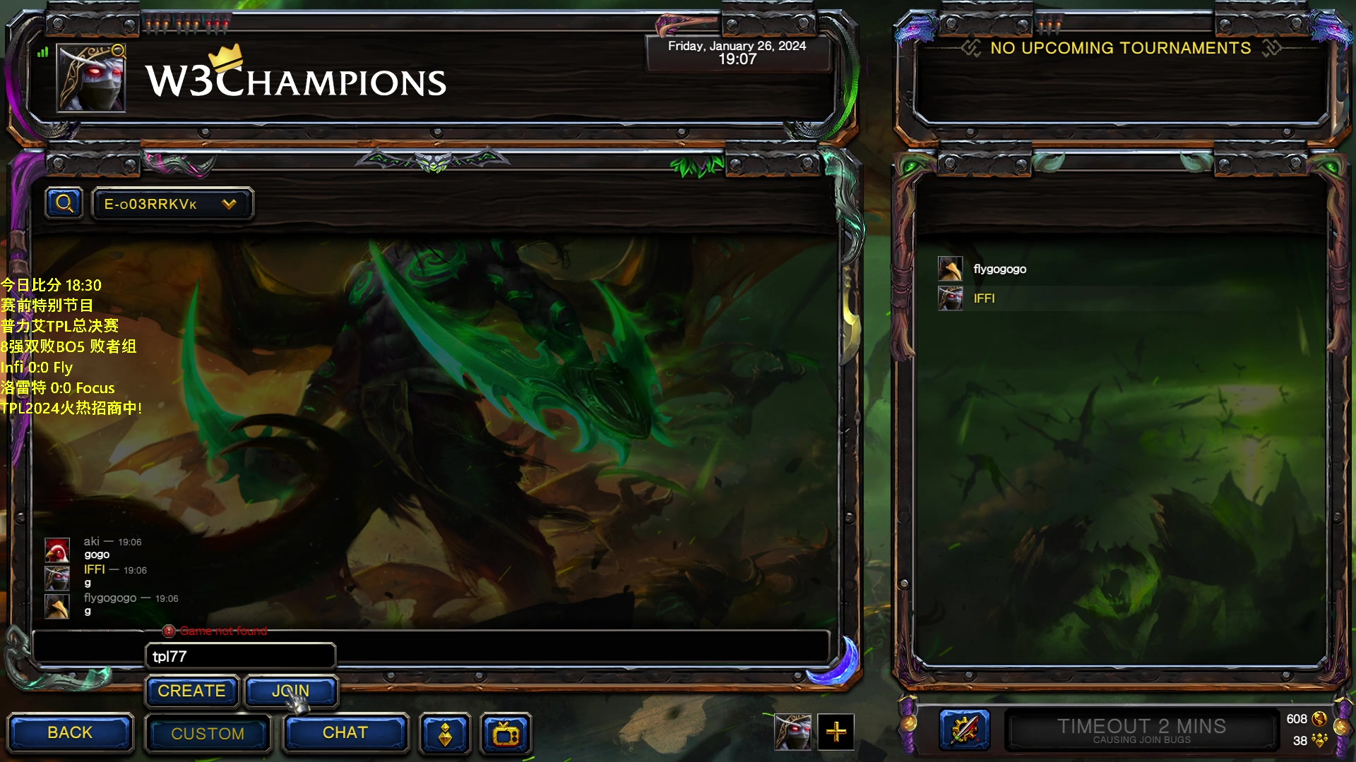 【2024-01-26 18点场】Infi小王：【直播】18:30开播TPL败者组王飞罗