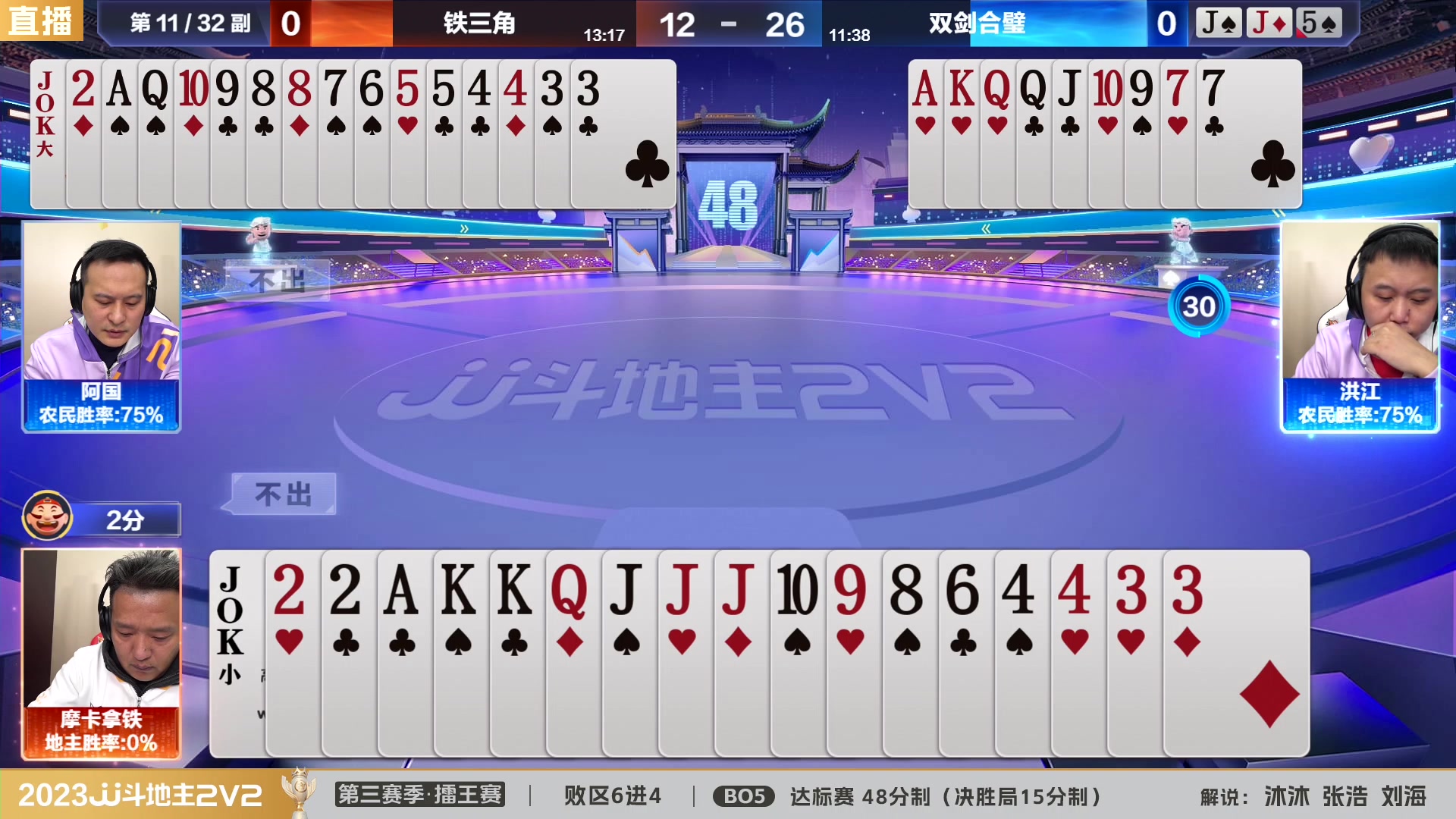 【2024-01-28 18点场】JJ斗地主官方：2V2擂王赛第三赛季直播中