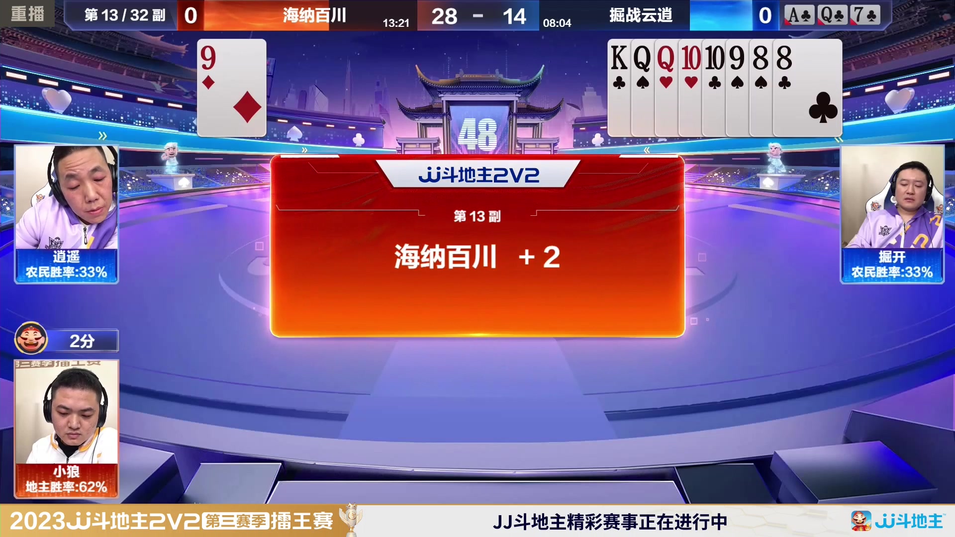 【2024-01-28 10点场】JJ斗地主官方：2V2擂王赛第三赛季