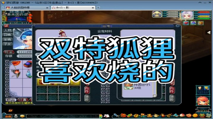 梦幻西游双特狐狸喜欢烧的