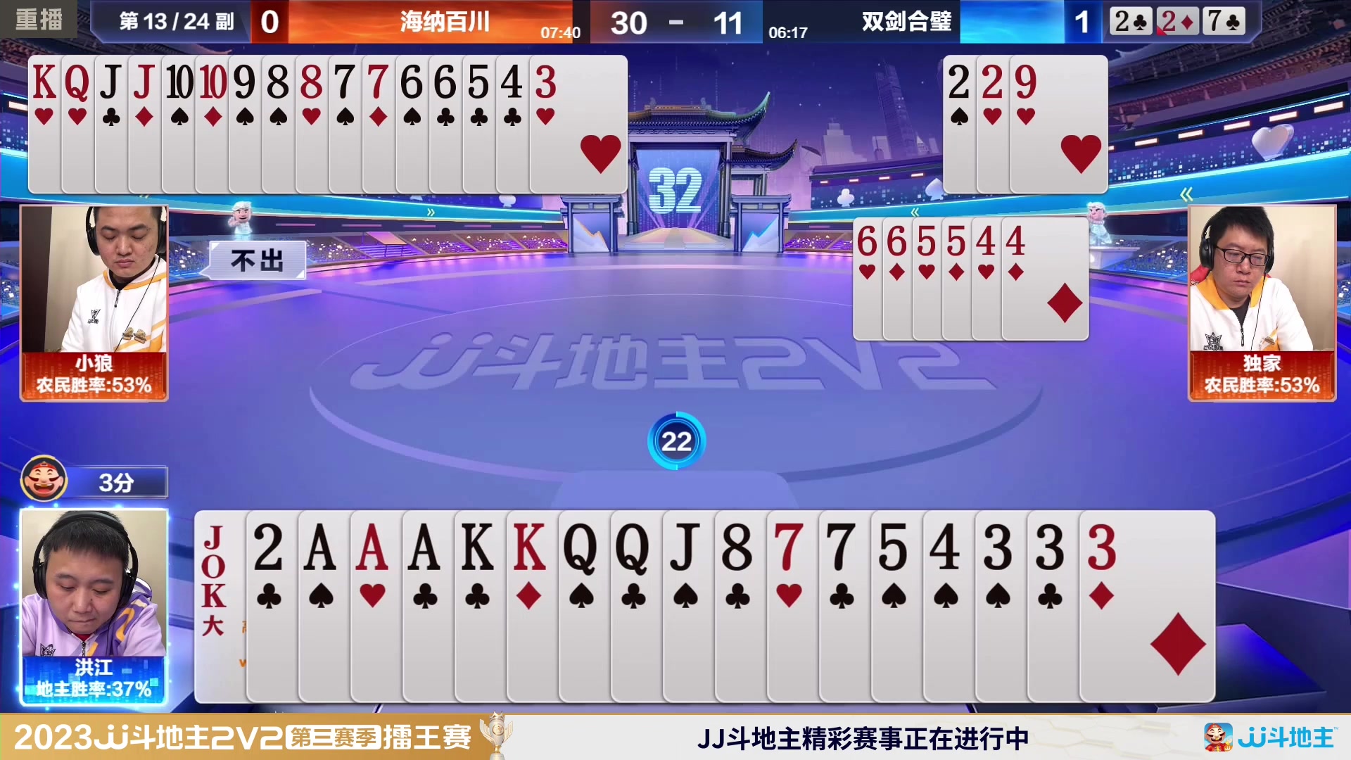 【2024-01-30 04点场】JJ斗地主官方：2V2擂王赛第三赛季