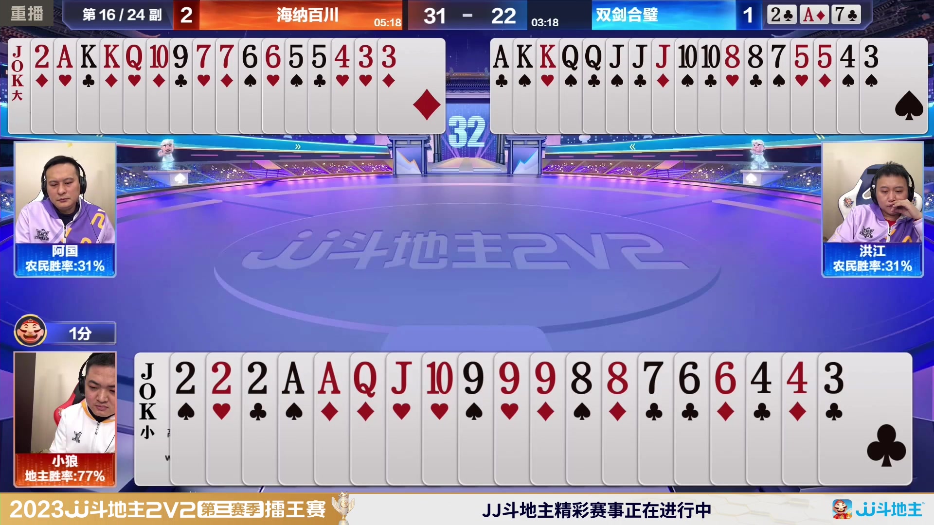 【2024-01-30 02点场】JJ斗地主官方：2V2擂王赛第三赛季