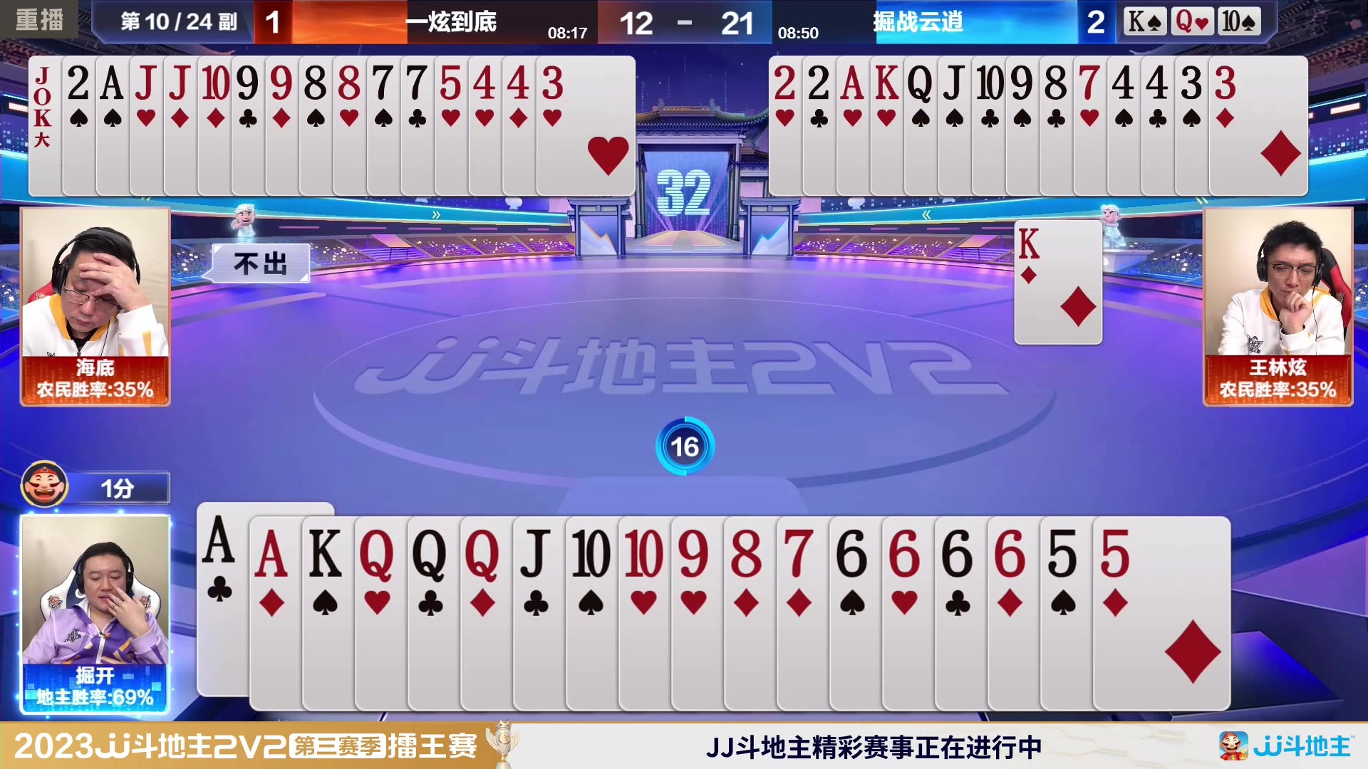 【2024-01-31 08点场】JJ斗地主官方：2V2擂王赛第三赛季