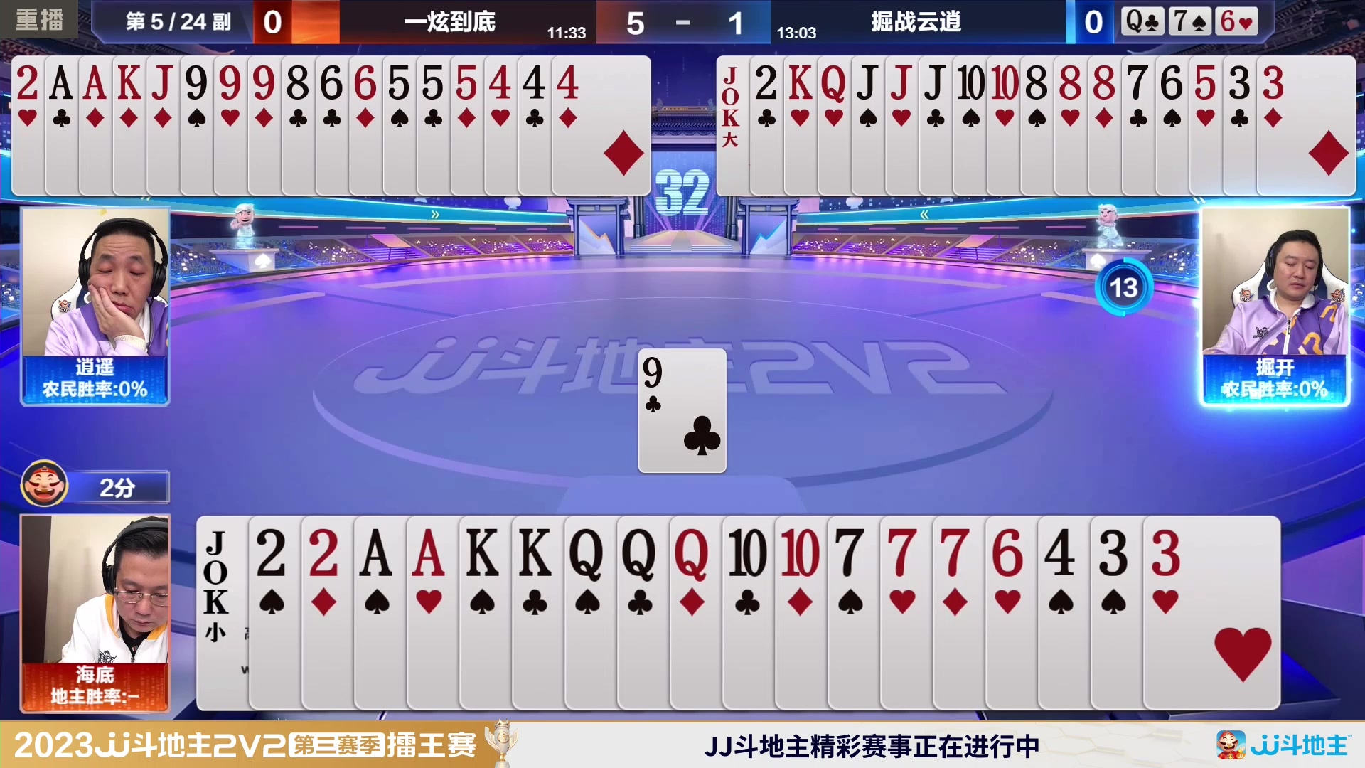 【2024-01-31 06点场】JJ斗地主官方：2V2擂王赛第三赛季