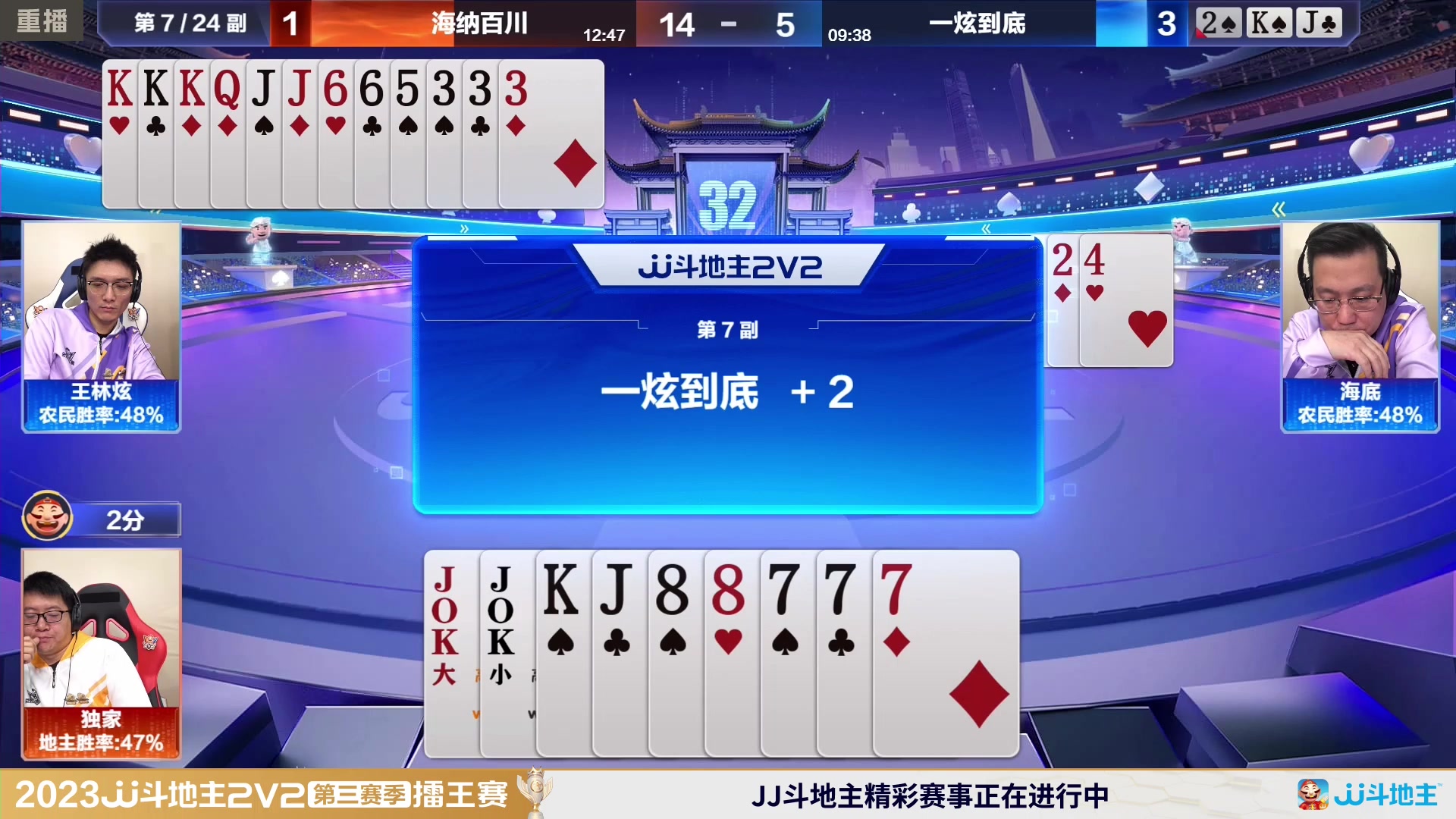 【2024-02-01 12点场】JJ斗地主官方：2V2擂王赛第三赛季直播中