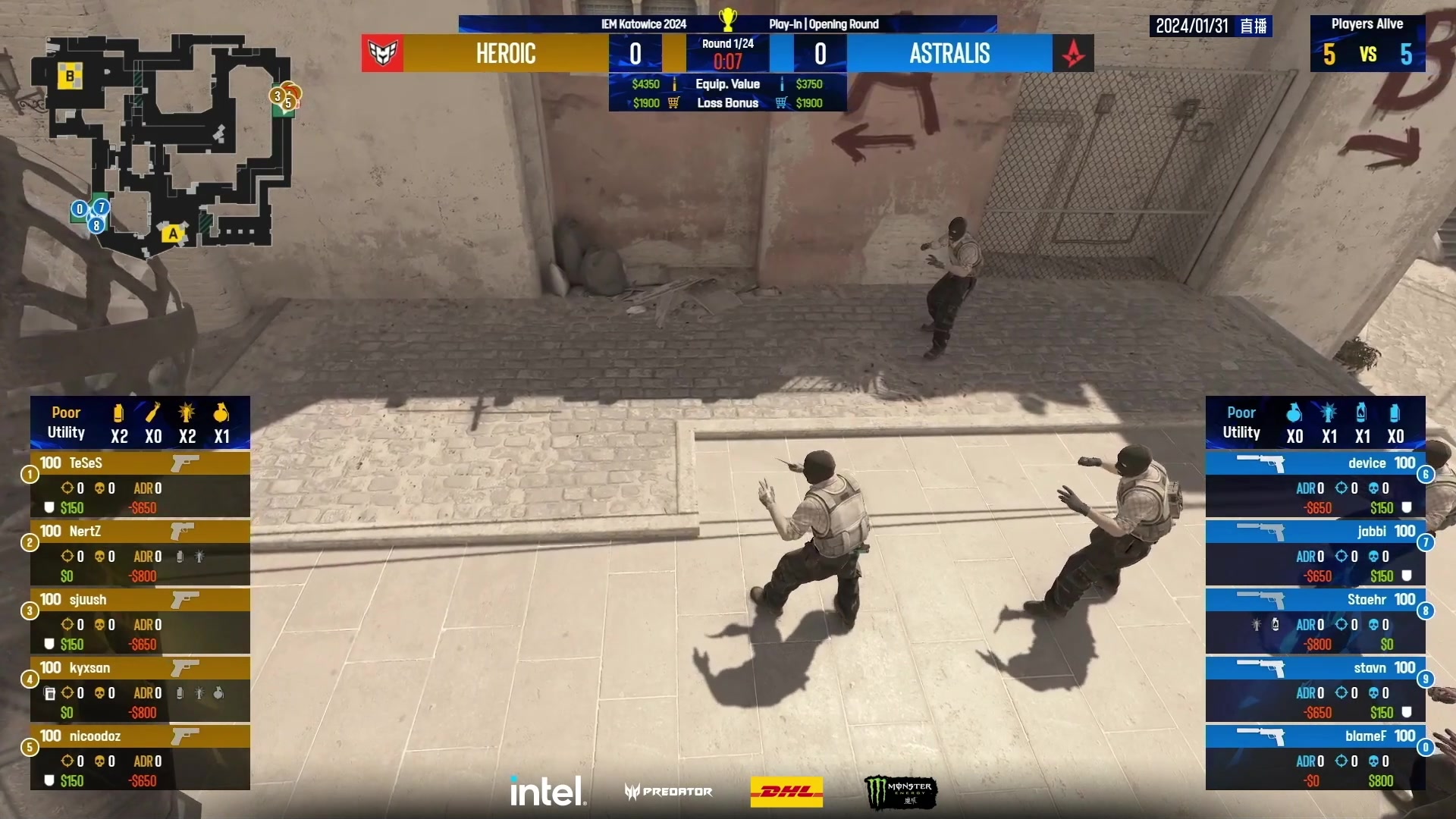 【2024-01-31 21点场】CSGO百岁三：双倍亲密！卡托入围赛Heroic-A队