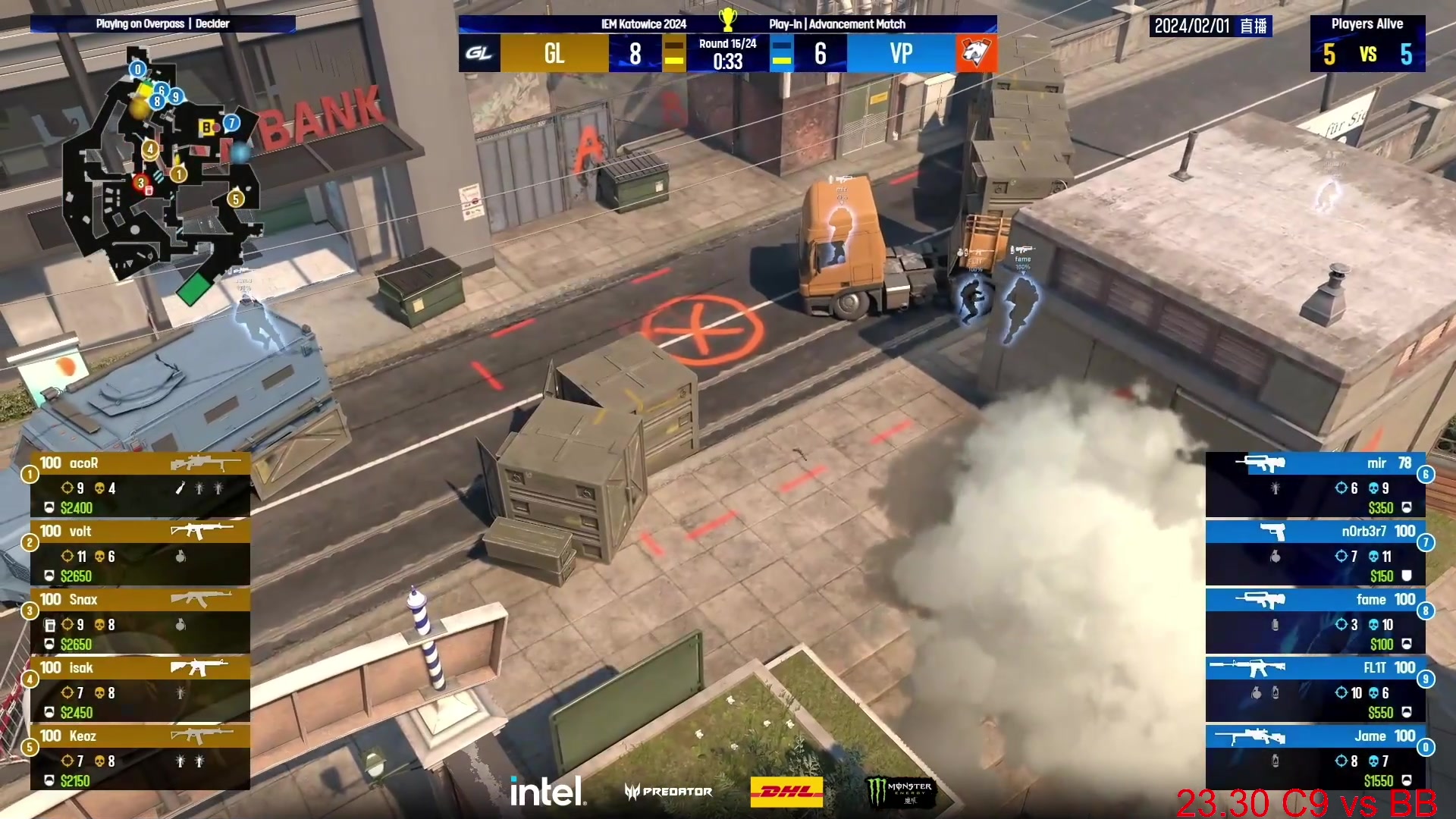 【2024-02-01 22点场】CSGO百岁三：卡托入围赛 C9 vs BB BO3