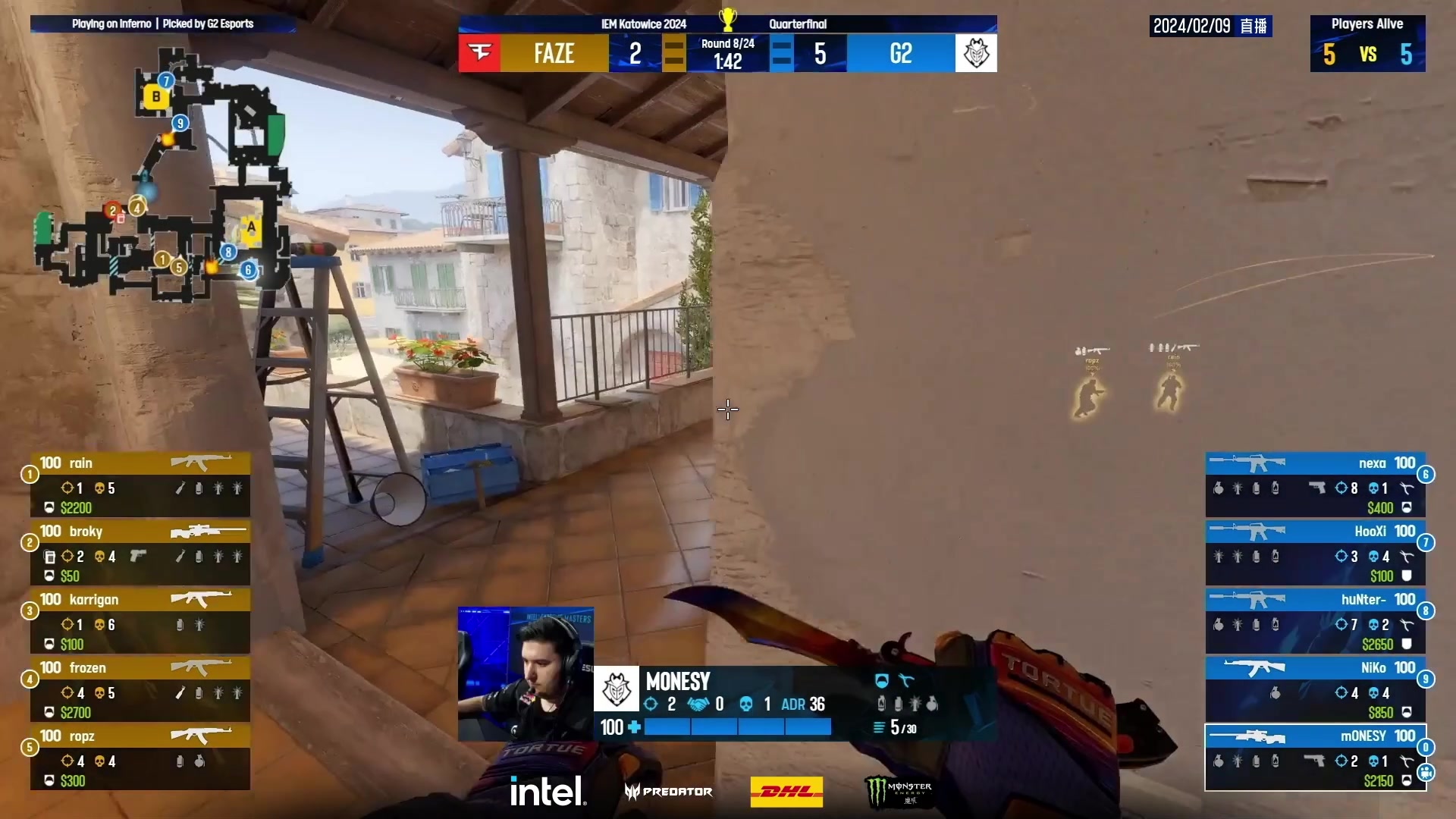 【2024-02-09 22点场】CSGO百岁三：双倍！新年快乐！G2 vs Faze