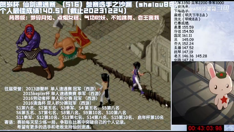 【怀旧游戏】shalou88沙漏哥的精彩时刻 20240214 07点场