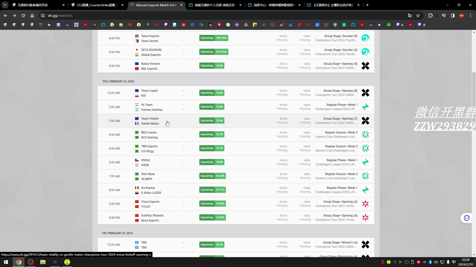 【2024-02-20 20点场】CSGO解说伟伟：VCT FUT VS TH BO3