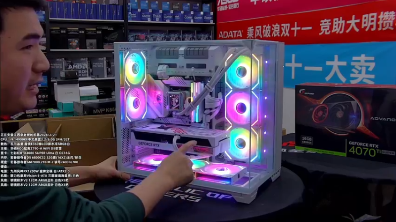 联力O11 vision纯白装机效果