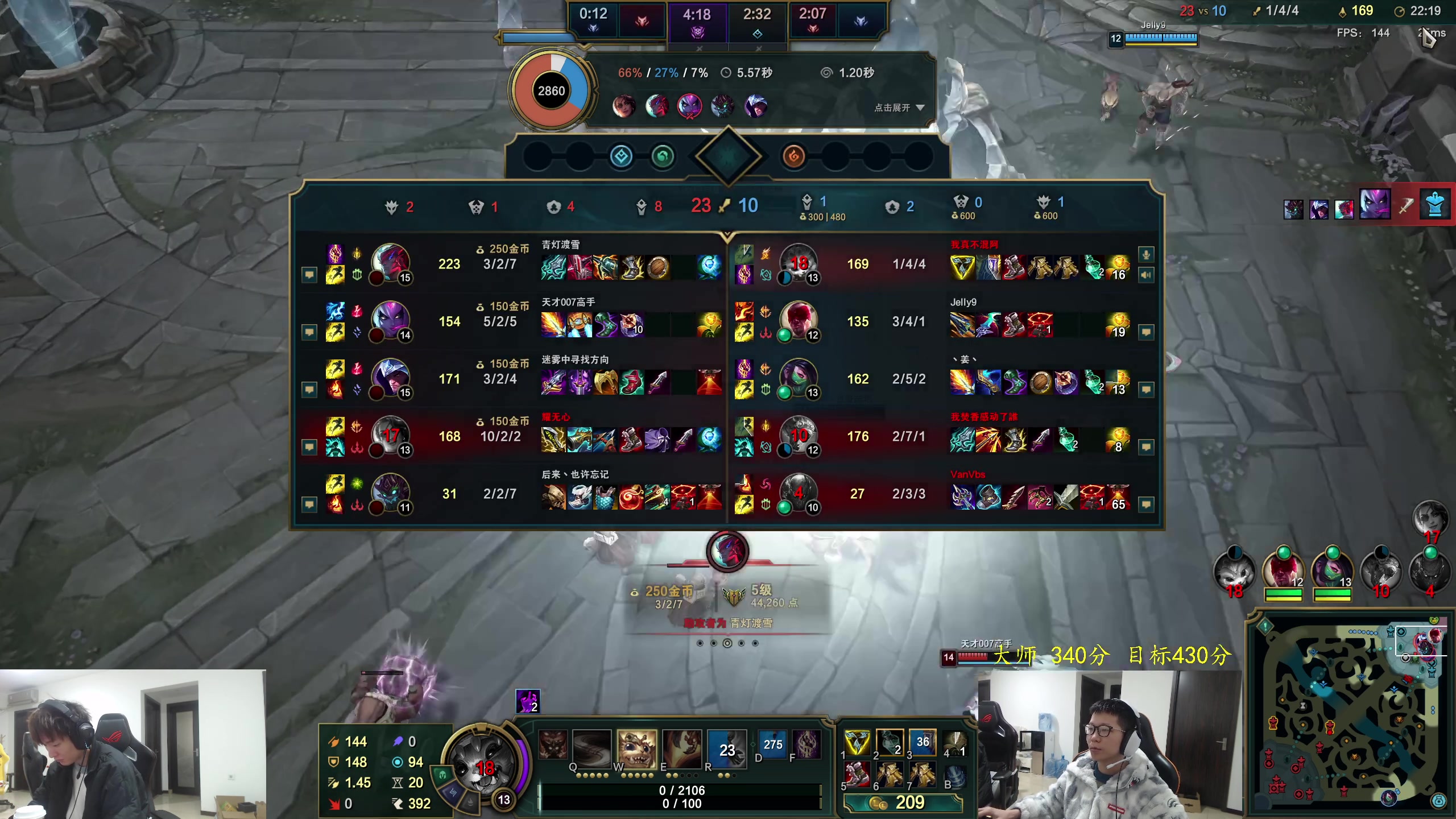 【2024-02-23 09点场】余小C真的很强：余小C：1区冲王者！今目标：单杀对手！