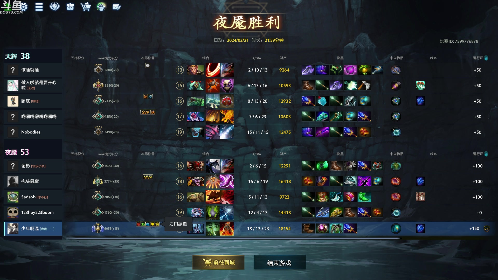 【2024-02-21 22点场】wenshen589：哪有这么容易倒下！