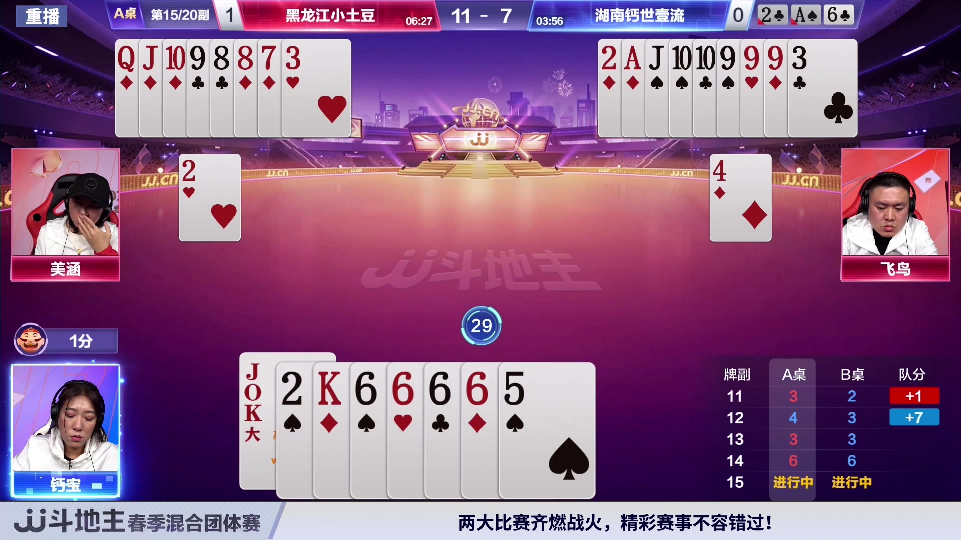 【2024-03-14 00点场】JJ斗地主官方：混团半决赛，正在直播