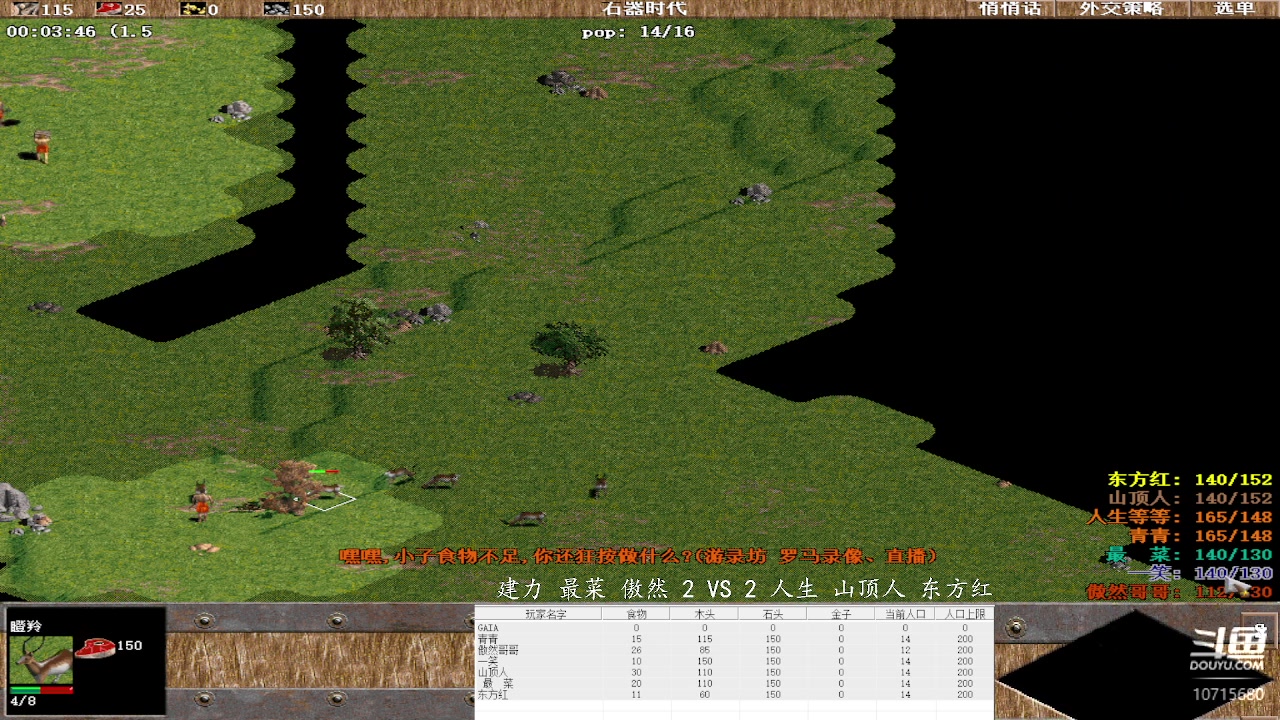 建力 最菜 傲然 3 VS 2 人生 山顶人 东方红