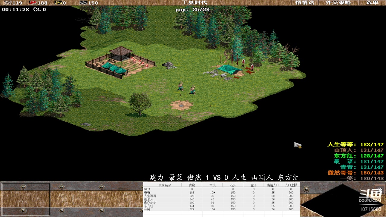 建力 最菜 傲然 3 VS 2 人生 山顶人 东方红