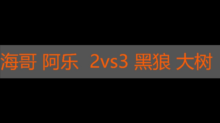 海哥 阿乐 2vs3 黑狼 大树