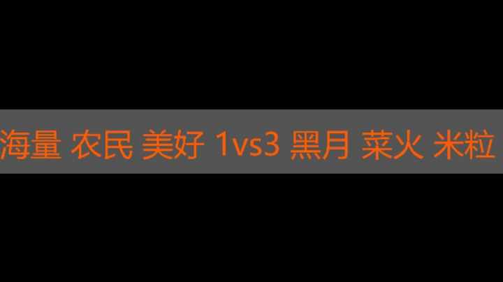海量 农民 美好 1vs3 黑月 菜火 米粒