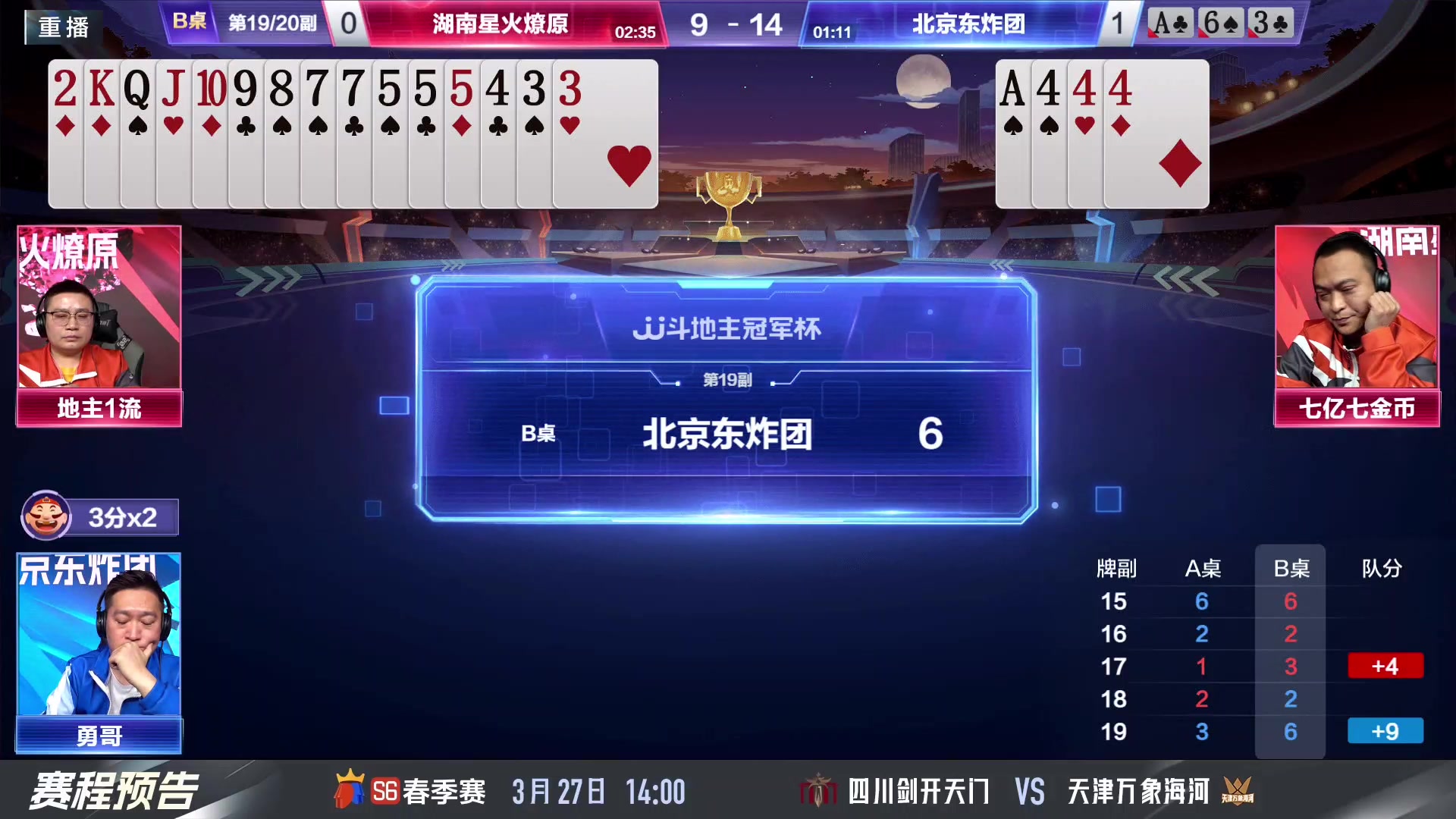 【2024-03-25 23点场】JJ斗地主官方：3.27 春季赛B组精彩开始！