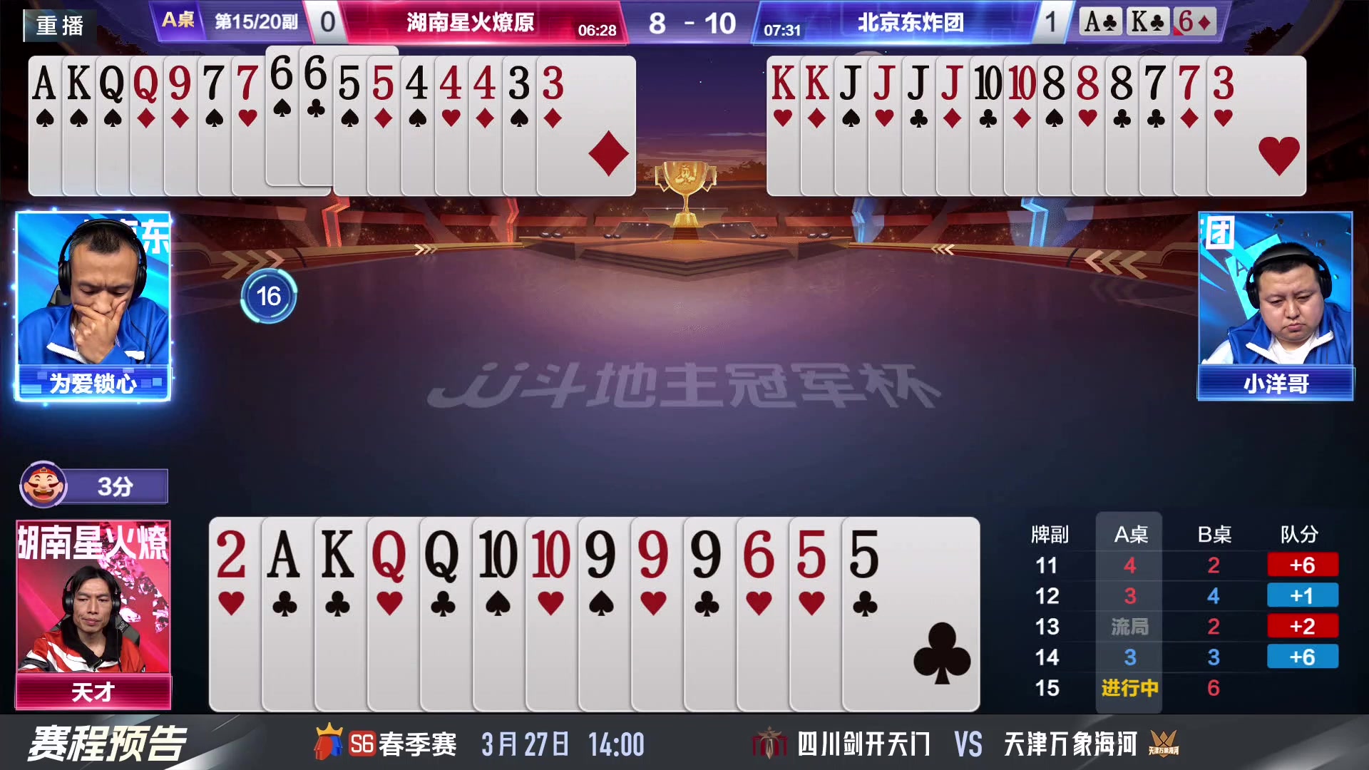 【2024-03-27 05点场】JJ斗地主官方：3.27 春季赛B组精彩开始！