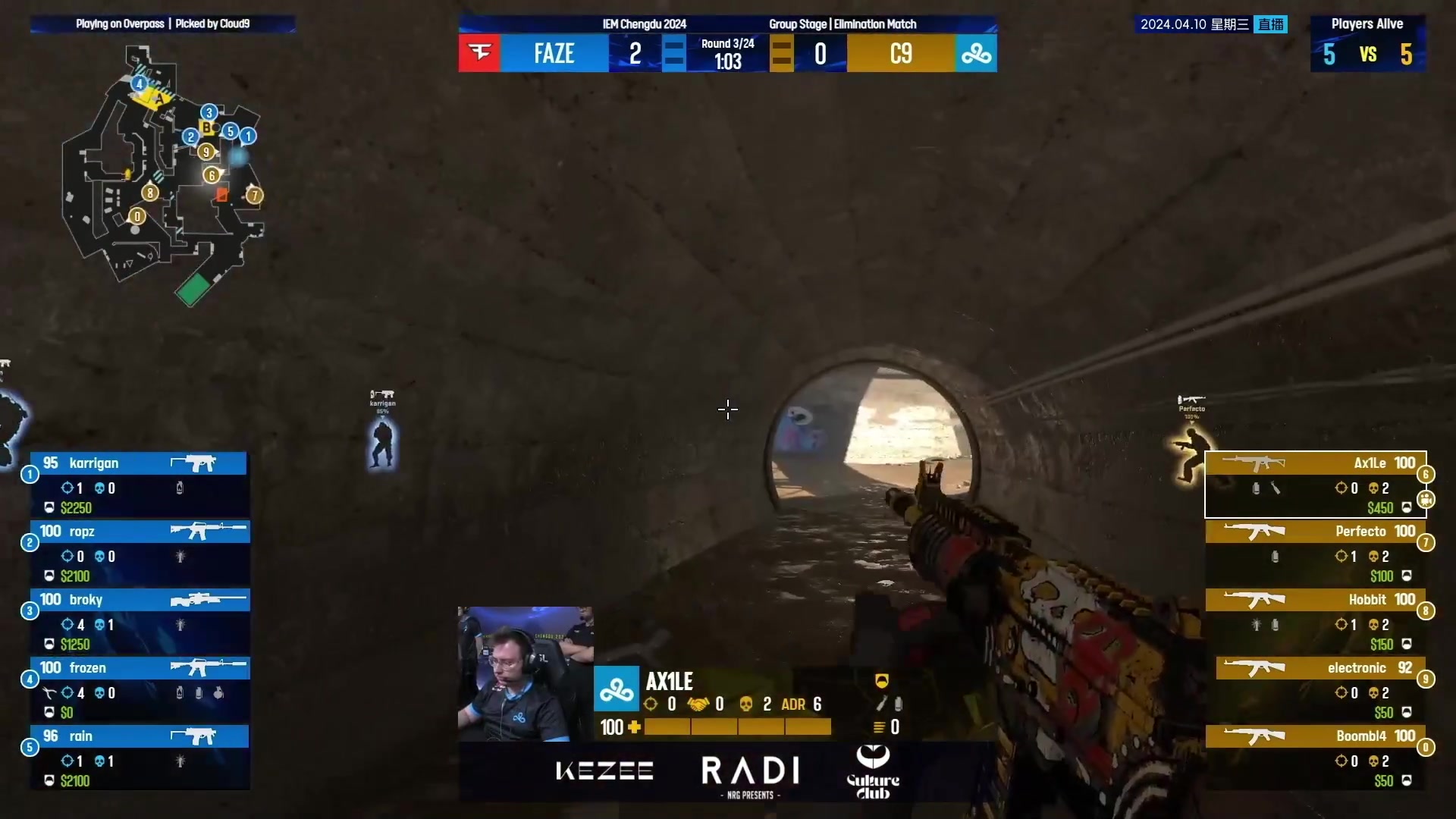 【2024-04-10 12点场】CSGO百岁三：2.5倍亲密  FAZE-C9 败者组
