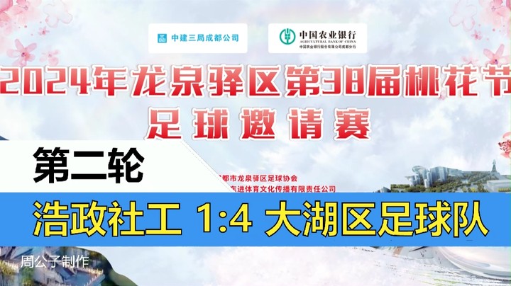 【集锦】2024年龙泉驿桃花节足球邀请赛 小组赛第二轮 浩政社工 VS 大湖区足球队