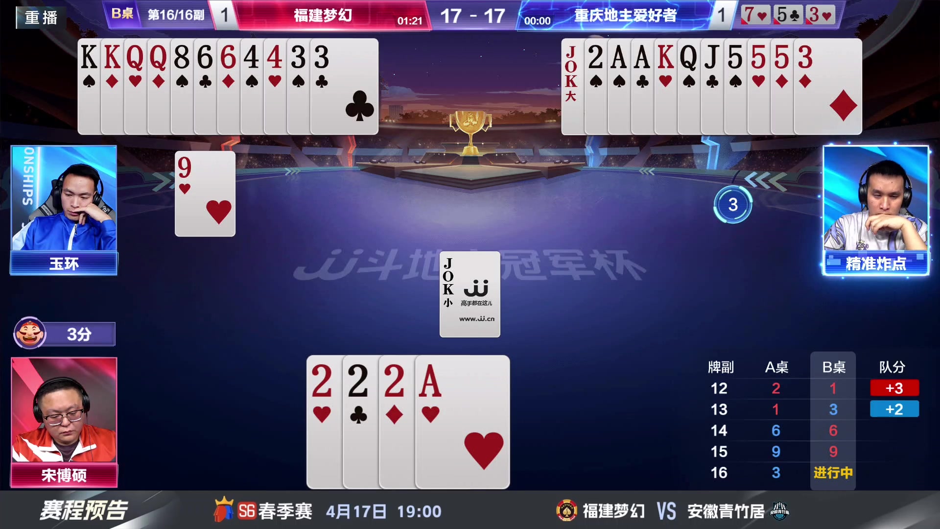 【2024-04-17 09点场】JJ斗地主官方：春季赛D组精彩继续