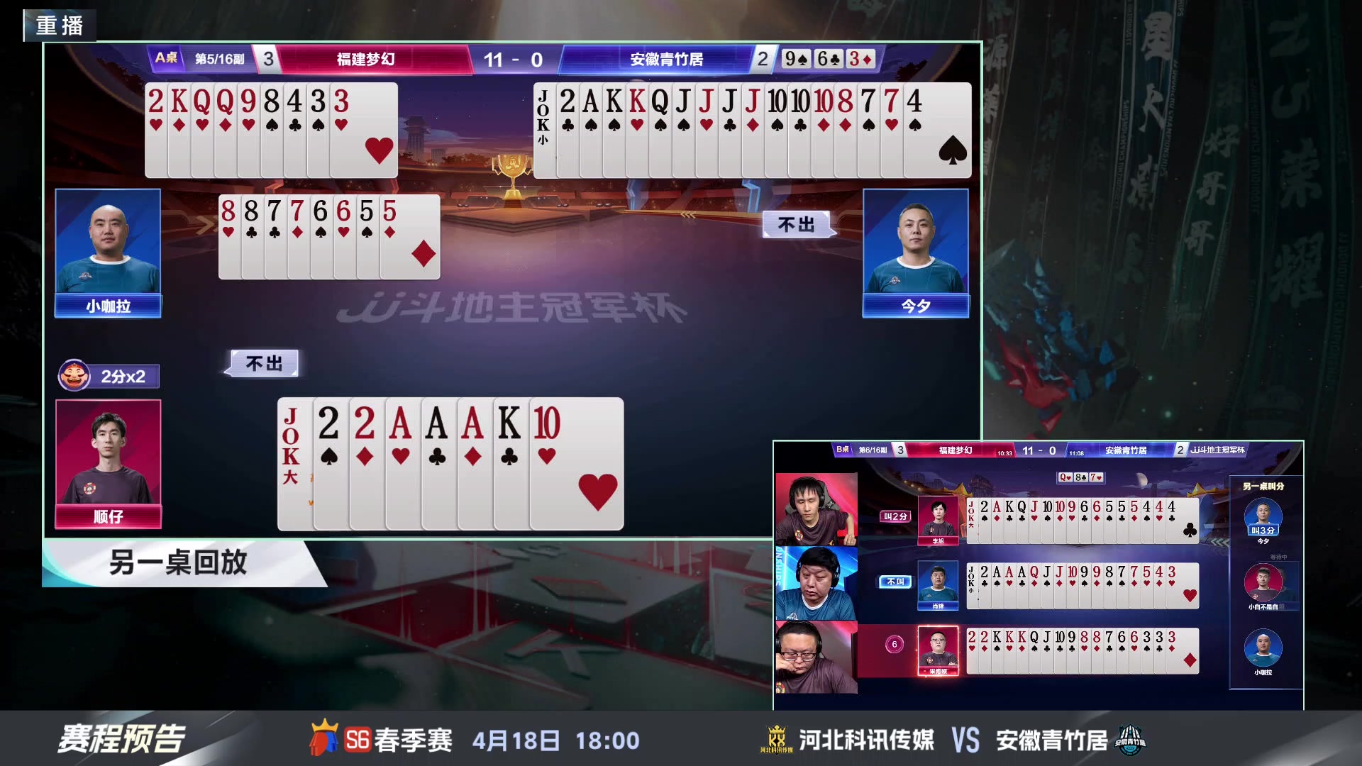 【2024-04-18 01点场】JJ斗地主官方：春季赛D组精彩继续