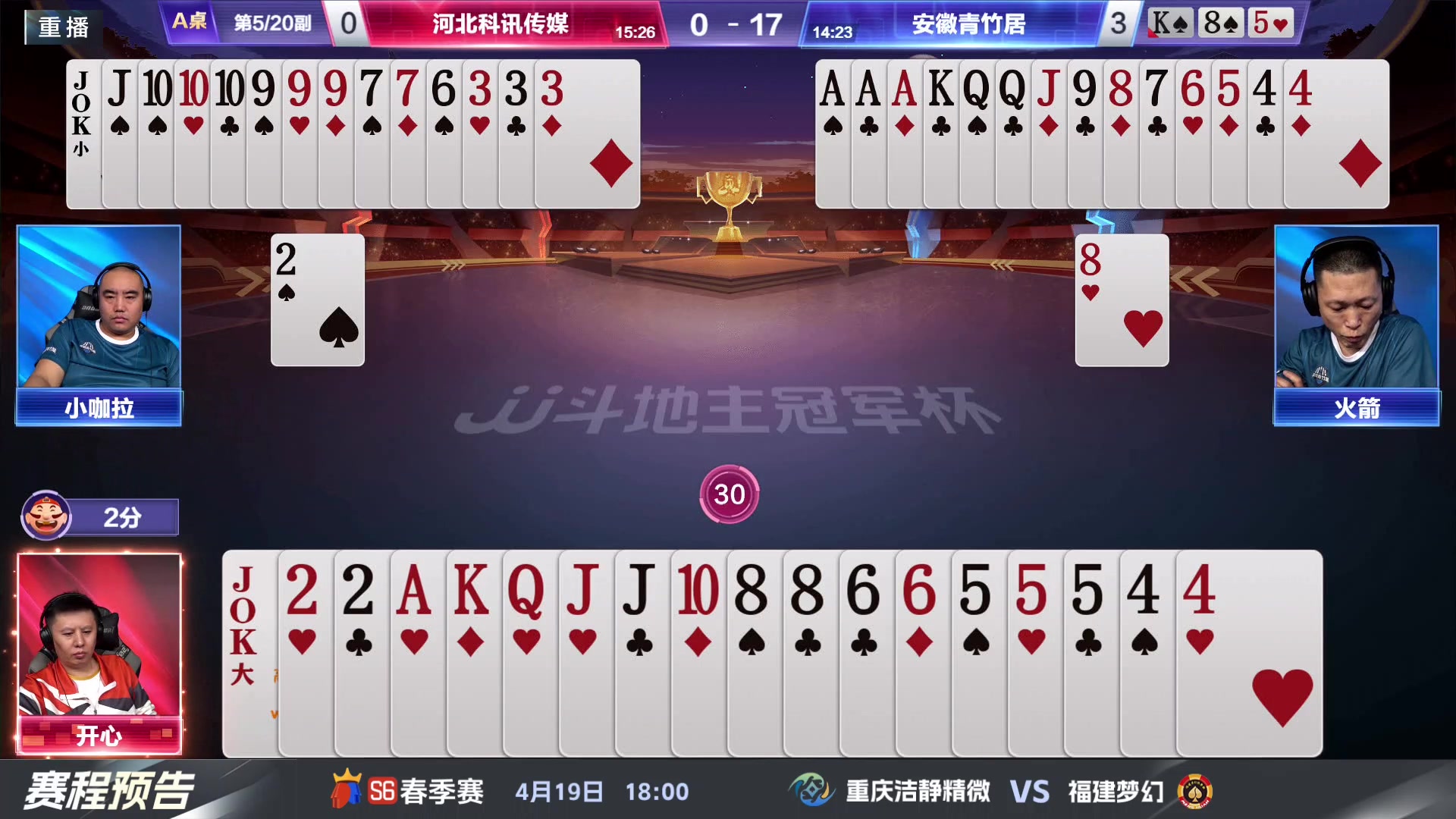 【2024-04-19 03点场】JJ斗地主官方：春季赛D组精彩继续