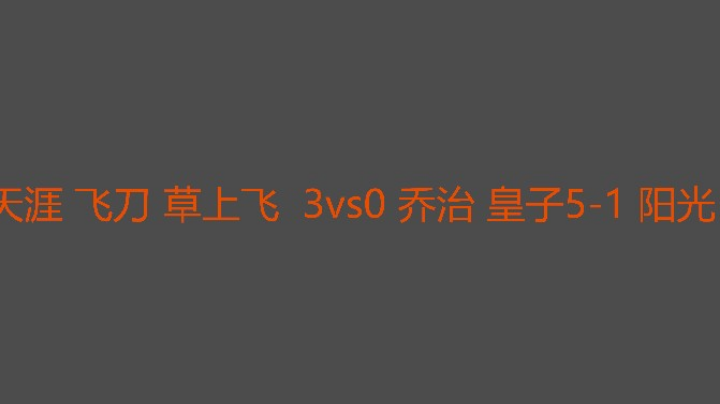 天涯飞刀砍瓜切菜势如破竹
