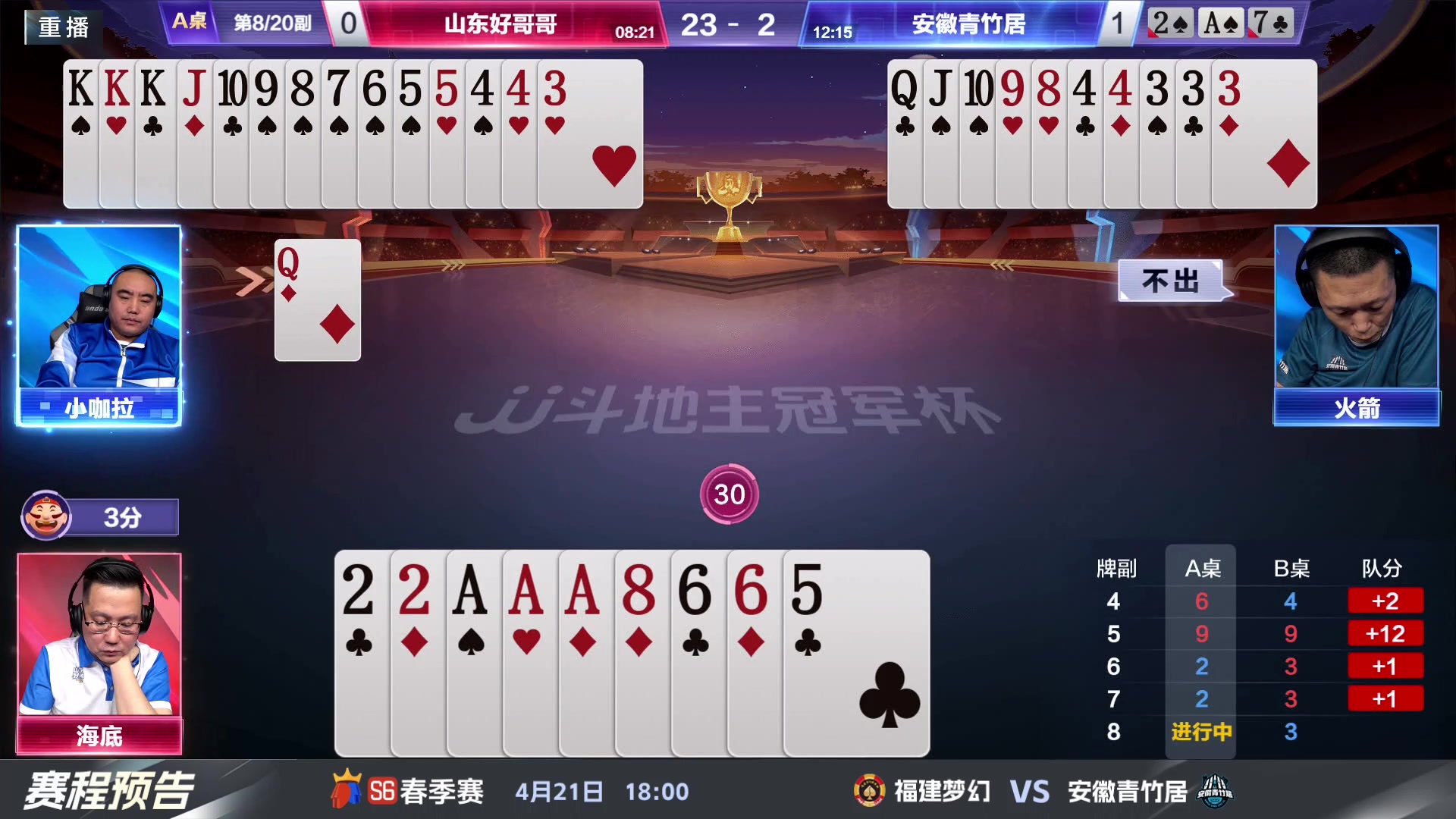 【2024-04-21 03点场】JJ斗地主官方：春季赛D组精彩继续