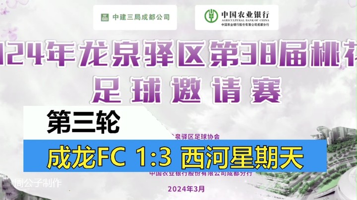 【集锦】2024年龙泉驿桃花节足球邀请赛 小组赛第三轮 成龙FC VS 西河星期天