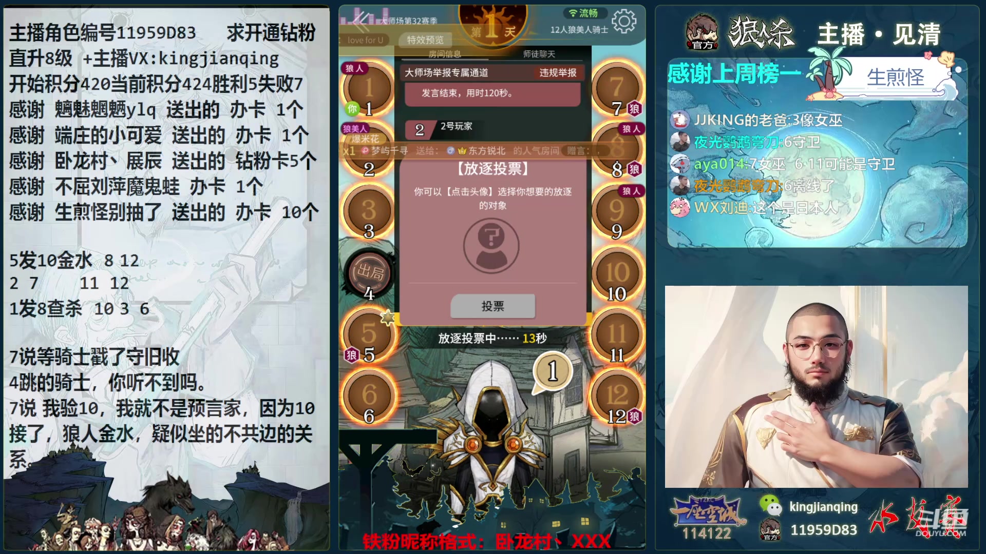 【2024-04-20 21点场】见清king：早起的虫儿有鱼吃！