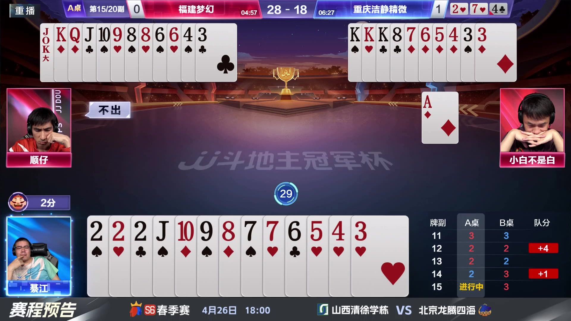 【2024-04-24 23点场】JJ斗地主官方：4.26 八强战火热来袭